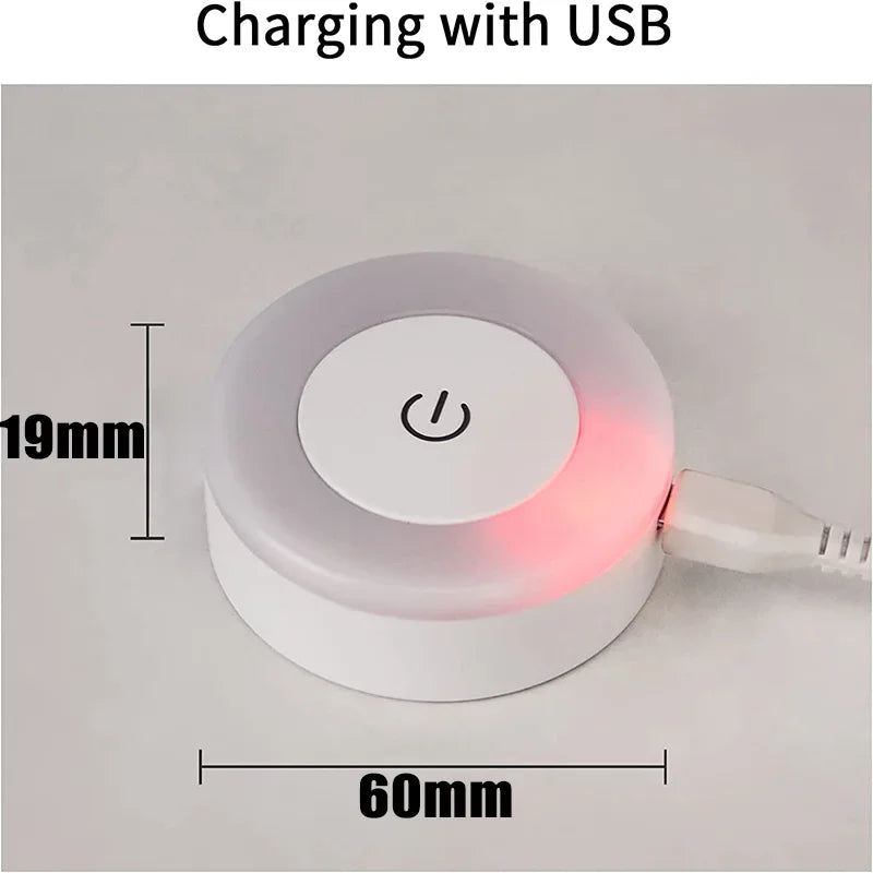 3 Modes LED Night Lights USB Charged Magnetic Base Wall Light Portable Round Dimming Sensor Lamp for Kitchen Bedroom Lighting