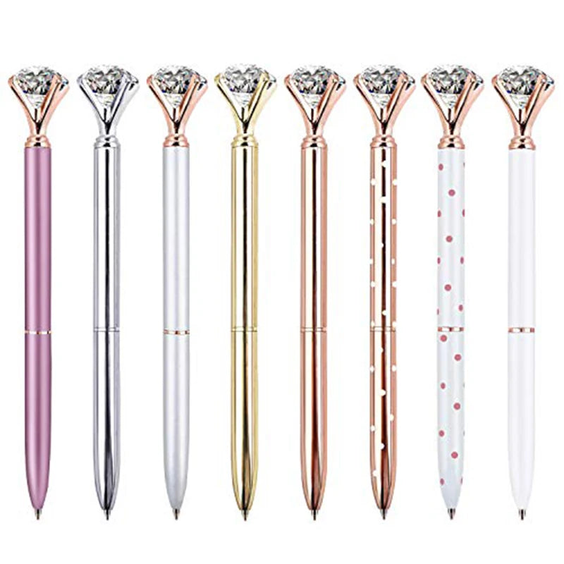 42Pcs Luxury Portable Big Crystal Pen Diamond Ballpoint Pens Stationery Ballpen Home Office School Supplies