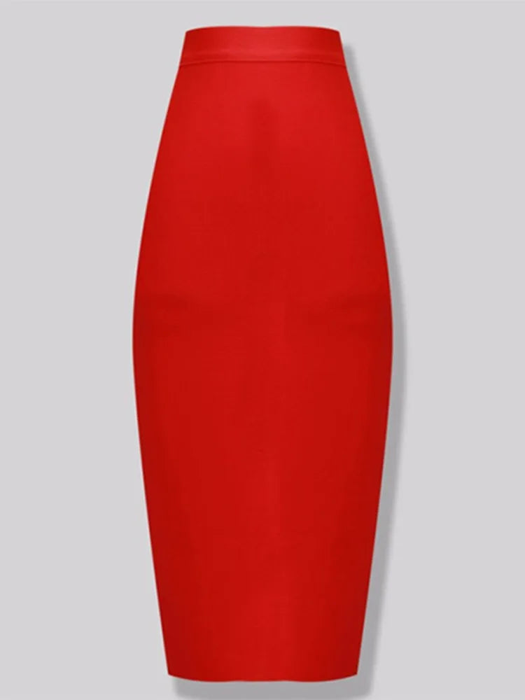 New Fashion 13 ColorsKnee Length Bandage Skirt Women Elastic Summer Pencil Skirts