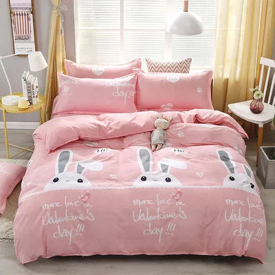 3/4pcs Bedding Set Pink Strawberry Fashion Bed Sheets Queen Size Luxury Bedding Set bed Sheet Sets Duvet Cover Set King Size