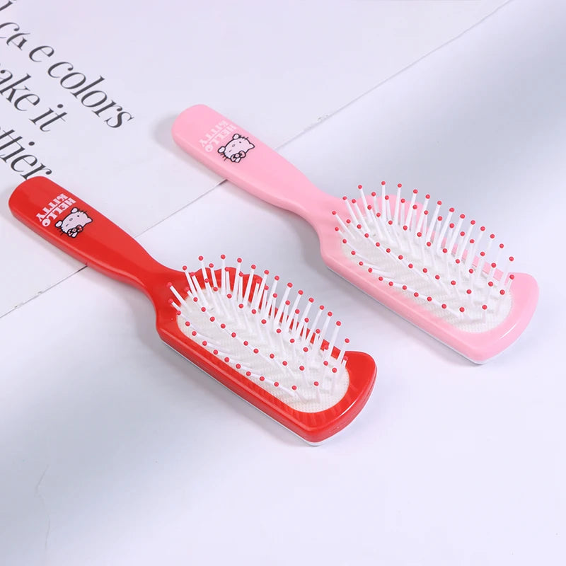 HelloKitty Air Cushion Comb Anime Kawaii Cute Girl Long Hair Hair Comb Pink Portable Comb Kids Gifts