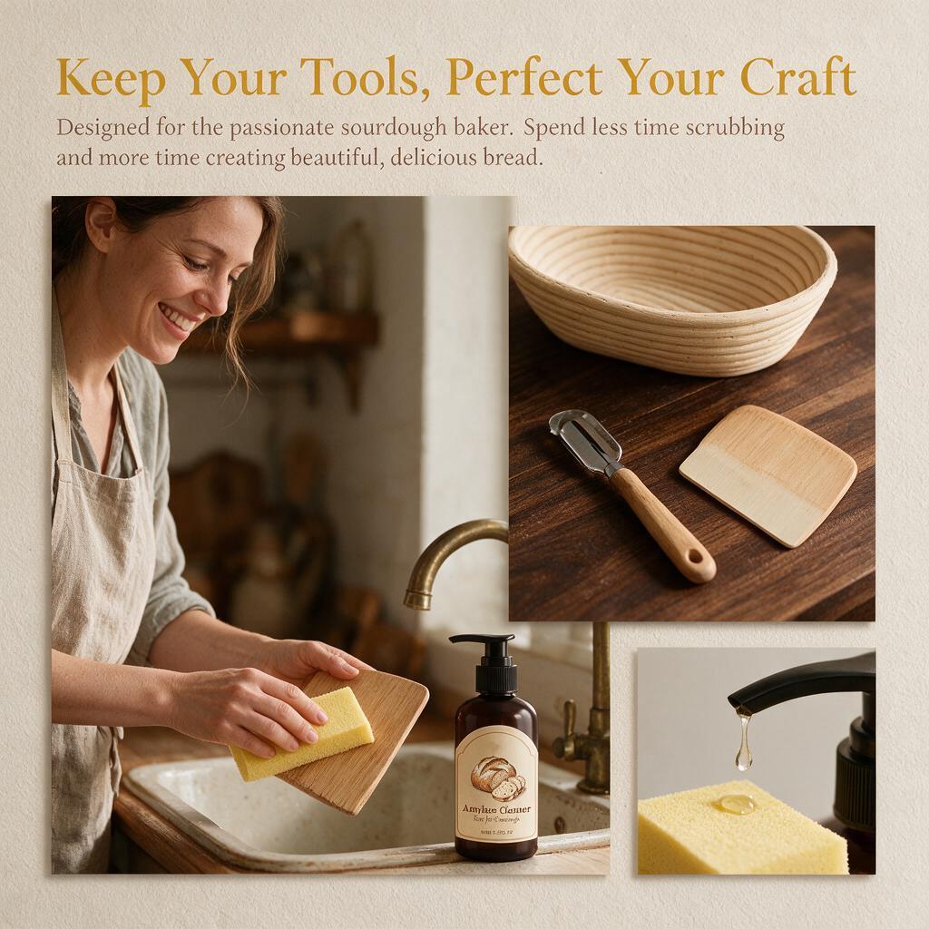 The Kneaded Solution For Sticky Situations, 2026 Upgraded Dough Dissolve Soap for Sourdough, Amylase & Protease Enzyme Cleaner for Bannetons, Proofing Baskets & Bread Tools, Helps Dissolve Flour & Starch Residue