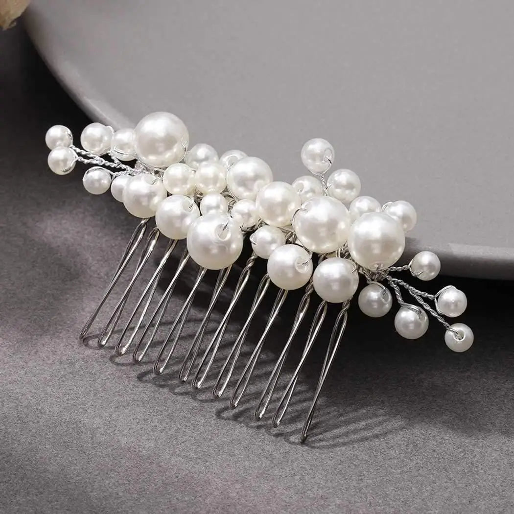 Korean Fashion Pearl Hair Combs Handmade Hairpins and Clips for Women Girls Bride Wedding Hair Styling Jewelry Accessories