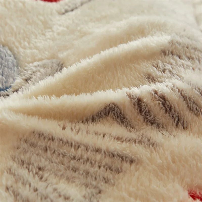 Thickened Winter Blanket Quilt Lamb Wool Double Layer Thick Warm Blanket 150/180/200 Comforter Throw Blankets for Beds