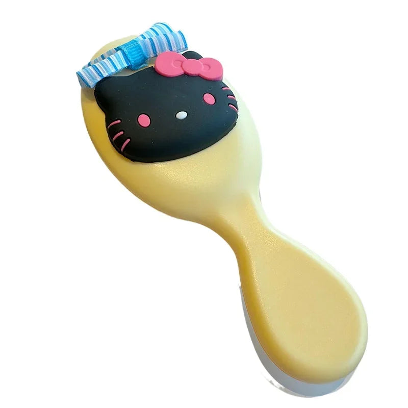 Kawaii Hello Kitty Mini Comb Anime Sanrio Girls Pocket Massager Anti Static Air Cushion Portable Hair Brushes Accessories Gifts