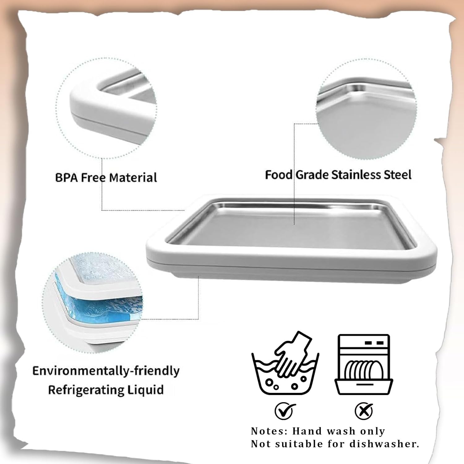 2026 New Rolled Ice Cream Maker Kids, Instant Freeze Plate with 2 Scrapers, DIY Homemade Ice Cream Tray, Yogurt, Sorbet, Food-Grade Stainless Steel, Fun Family Activity