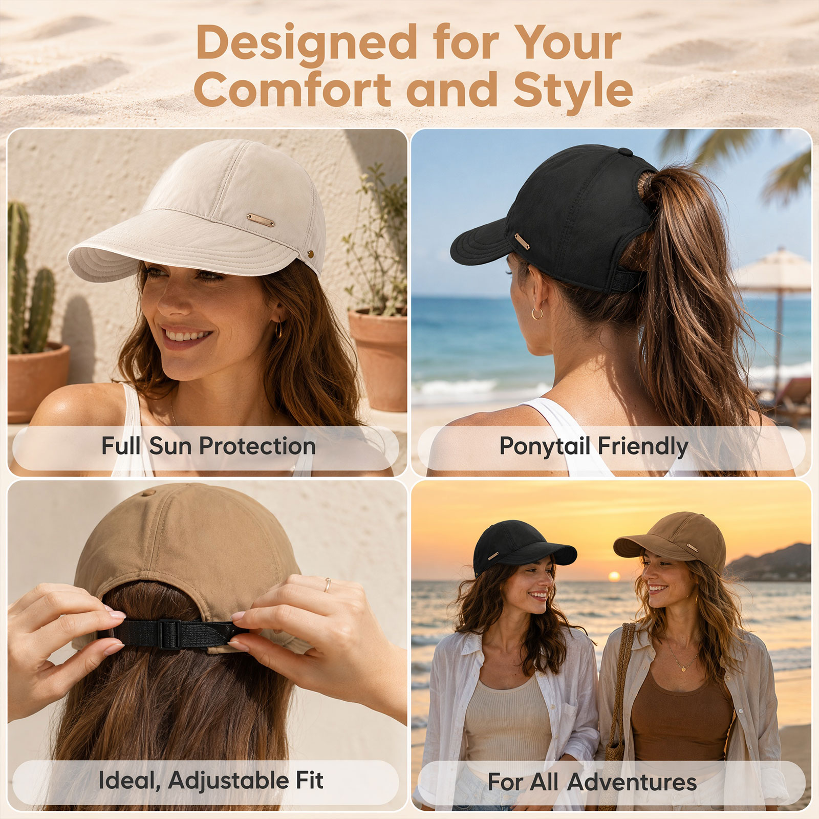 Wide Brim Sun Visors for Women, 2026 New Women's Wide Brim Sun Visor Hat, Large UV Protection Summer Beach Hat