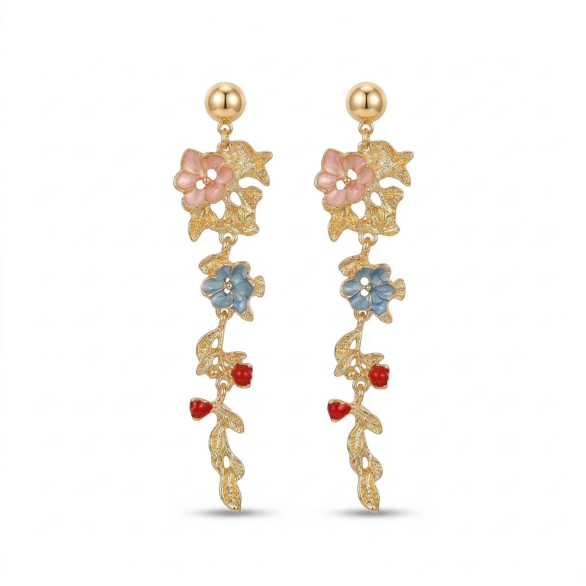 Vintage Floral Drop Earrings