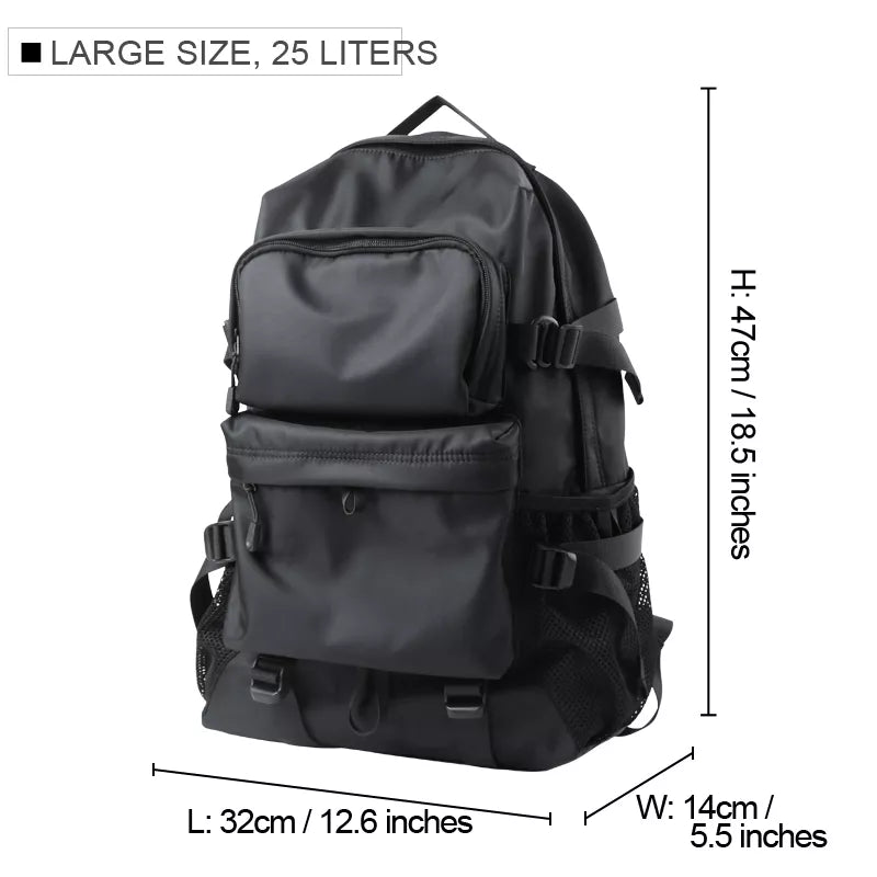 Men Fashion Personalized Travel Backpack Light Weight Large Space 17inch Laptop Bag Teenage Outdoor Waterproof School Bag