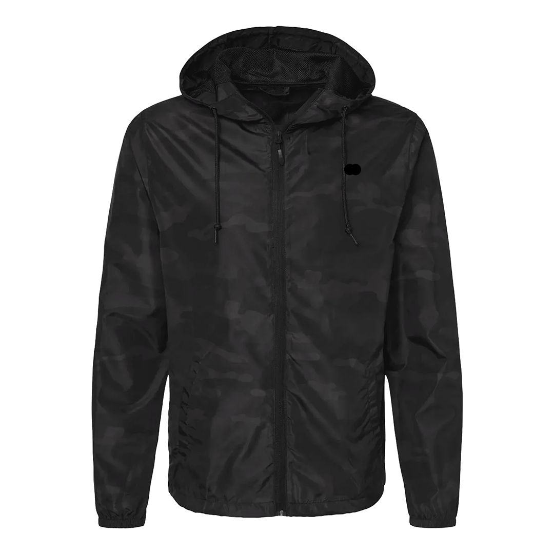 Lightweight Packable Windbreaker Black Camo