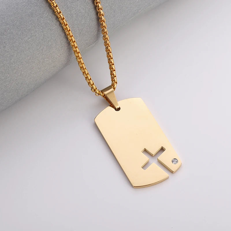 Orthodox Cross Stainless Steel Pendant Christian Eternal Church Inspirational Nika Necklace Men Women Fashion Jewelry Gift