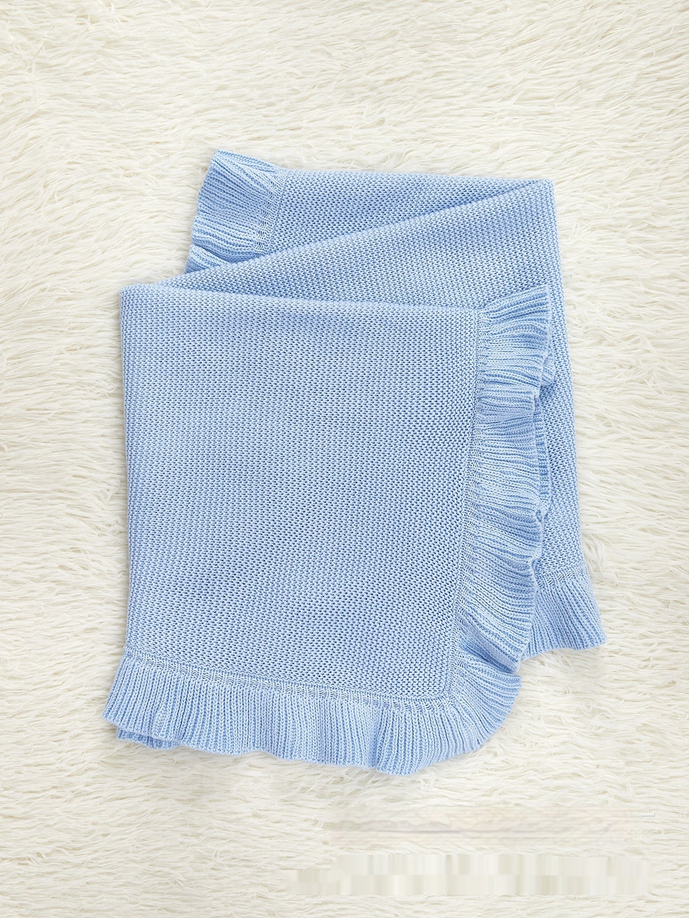 INS Style Baby Pure Cotton Ruffles Knitted Blanket