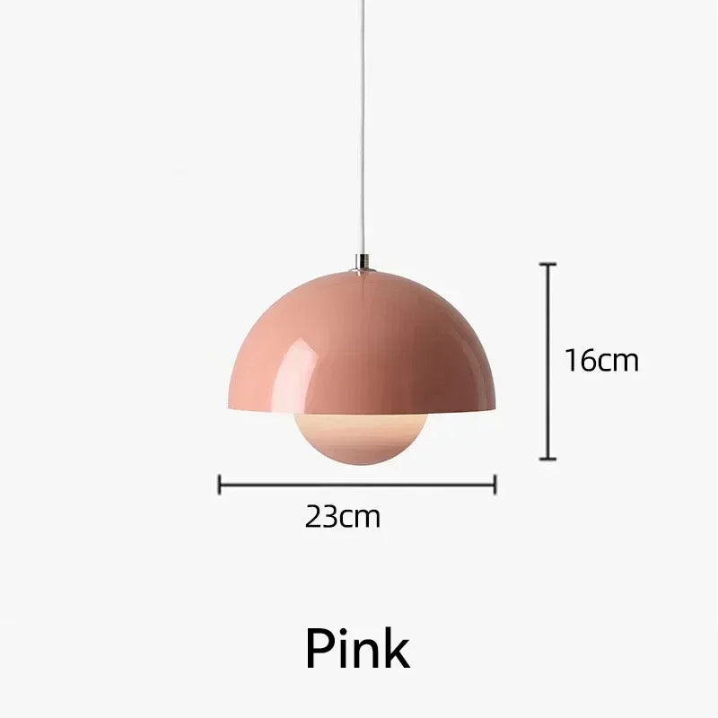 Nordic Flower Semicircular Pendant Light Modern Color Restaurant Hanging Ceiling Lamp Denmark Indoor Living Room Led Chandelier