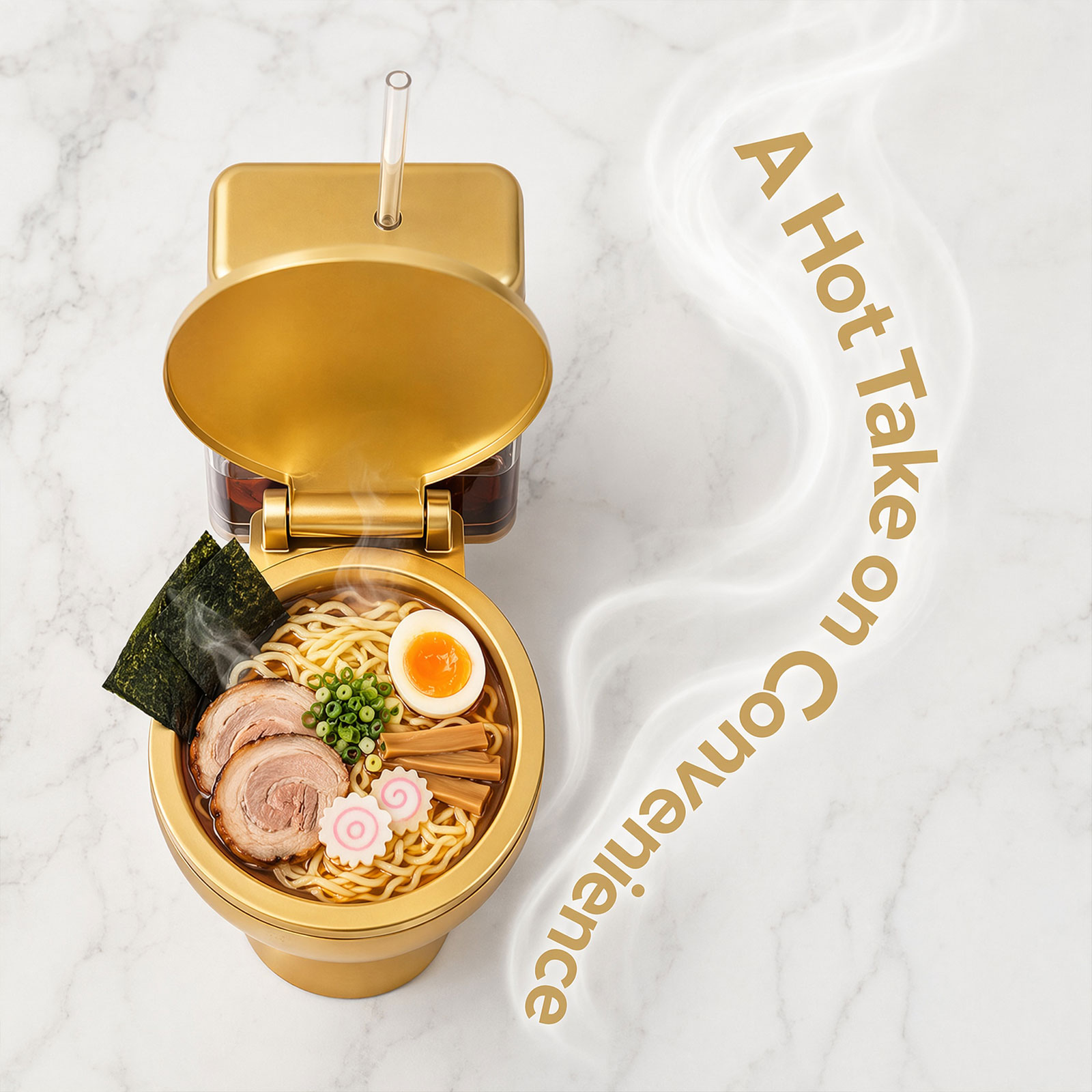 Toilet Ramen Bowl And Drink, 2026 New Funny Toilet Shaped Ramen Bowl and Drink Cup Combo, Large Golden Toilet Soup Bowl for Instant Noodles, Hilarious Snack and Drink Cup Set