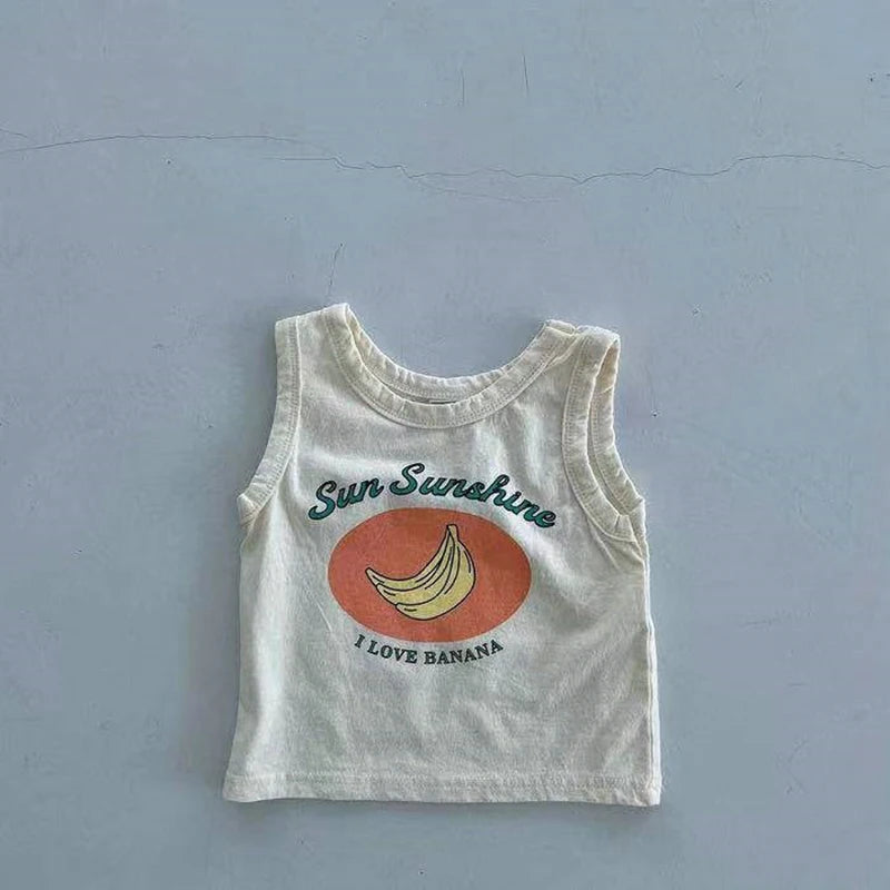 MILANCEL  Summer Baby Clothing Set Fruit  Print Girls  Vest Suit Casual Boys Tee and Shorts