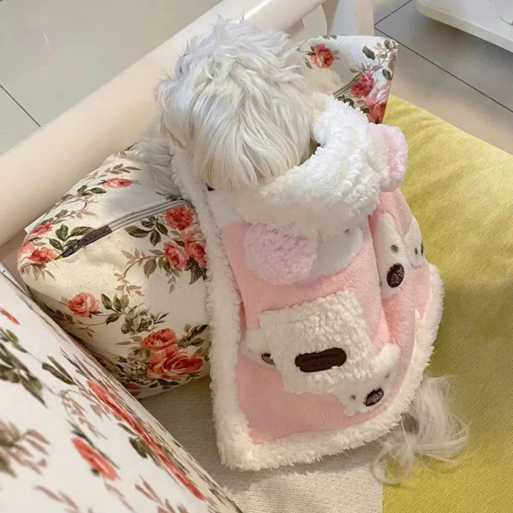 New Pet Coat Bear Cape Warm Dog Quilt Pet Blanket Cape Cape Blanket Schnauzer Corgi Cat Coat Designer Dog Clothes