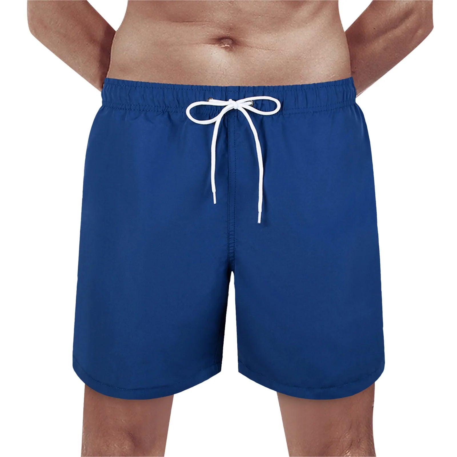 Summer Men'S Beach Shorts Fashion Solid Pocket Shorts Fitness Quick Dry Swimwear Beach Drawstring Breechcloth Bottoms 2024