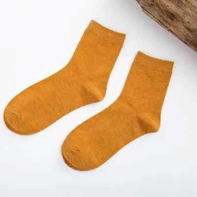 New Women's Bamboo Fiber Colorful Fashion Casual  Harajuku Solid Color Black White Cheap Socks Wholesale 5 Pairs