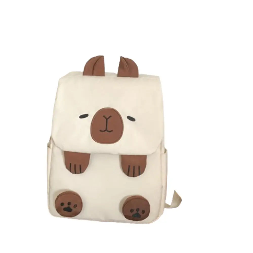 Large Capacity Capybara Plush Backpack School Bag Animal Capybara Shoulder Bag Stuffed Doll Storage Bag Cartoon Backpack School