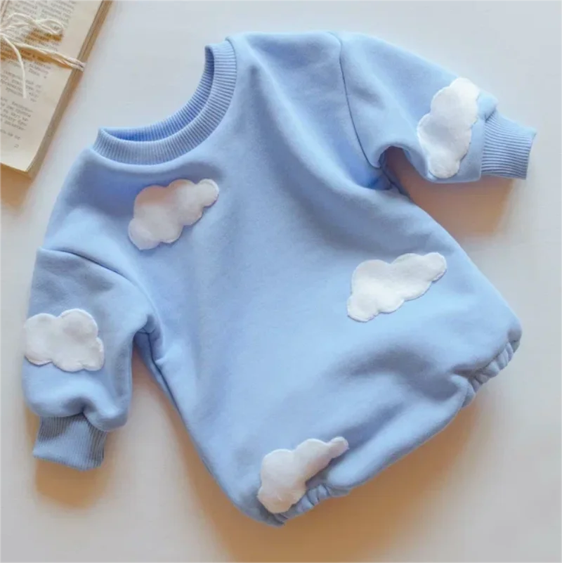 2024 Spring Baby Clothes Cloud Sweatshirt Romper Baby Girl Boys Long Sleeve Bodysuit Clothes Newborn 0 To 12 Months 24M Jumpsuit