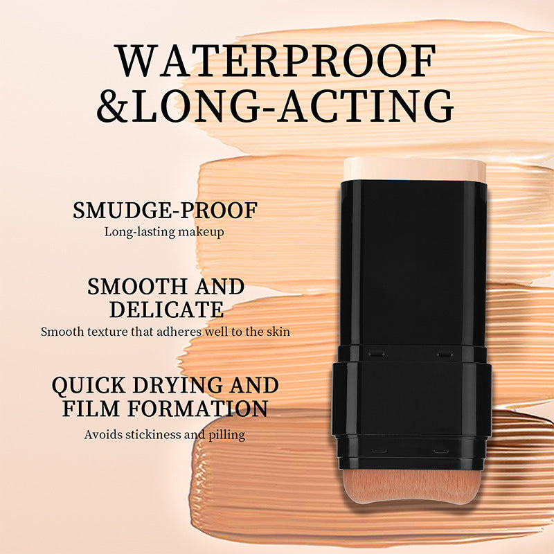 Dual-Ended Foundation & Concealer Stick with Built-in Brush