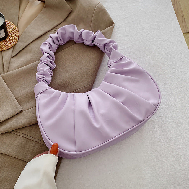 2022 Summer Pleated Handlebags For Women PU Cloud Bags Leisure Armpit Bag Shopping Shoulder Bags Dumpling Handbag Female