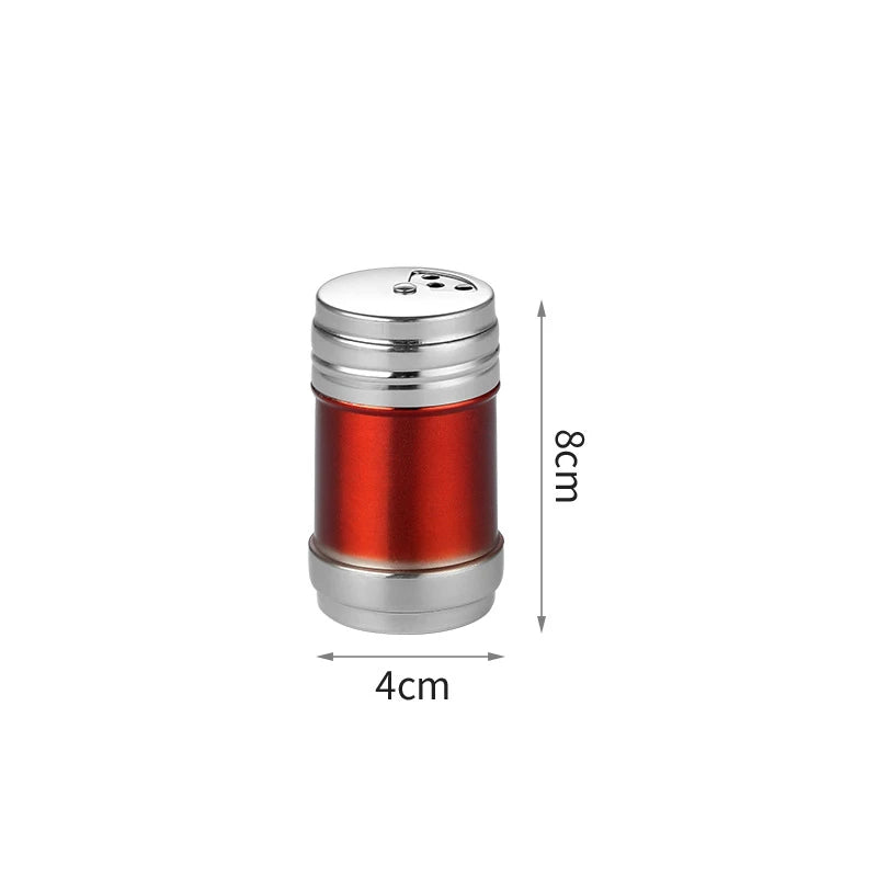 &Stainless Steel Spice Jar Rotating Cover Barbecue Salt Sugar Bottle Shaker Pepper Seasoning Can Home Kitchen Cooking Gadgets