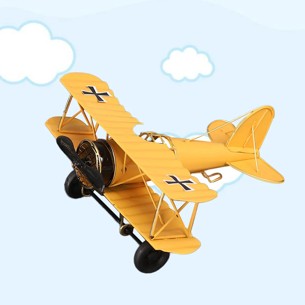 Metal Plane Models Handicraft Photo Props Airplane Model Desktop Ornament Birthday Gift Vintage Decor