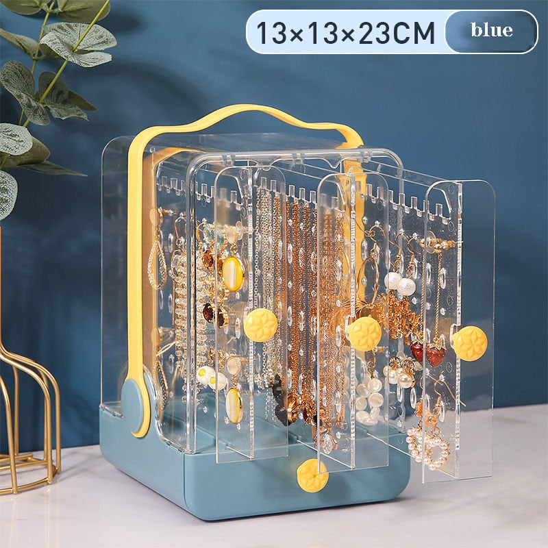 Box Makeup Organizer Jewelry Storage Box Lipstick Holder Earring Necklace Drawer Transparent Desktop Shelf