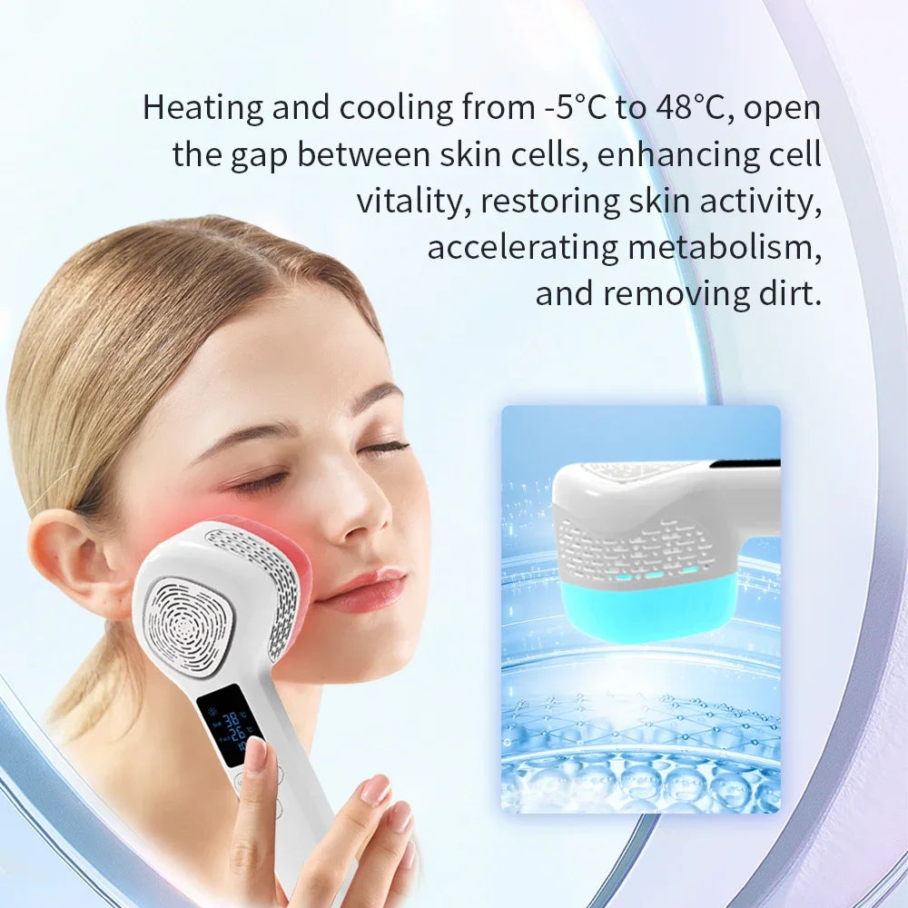 '-5 To 48 Degree Ice Hammer Face Massager Ice Massage Beauty Instrument 6 Colors Photon Light Therapy for Skin Rejuvenation