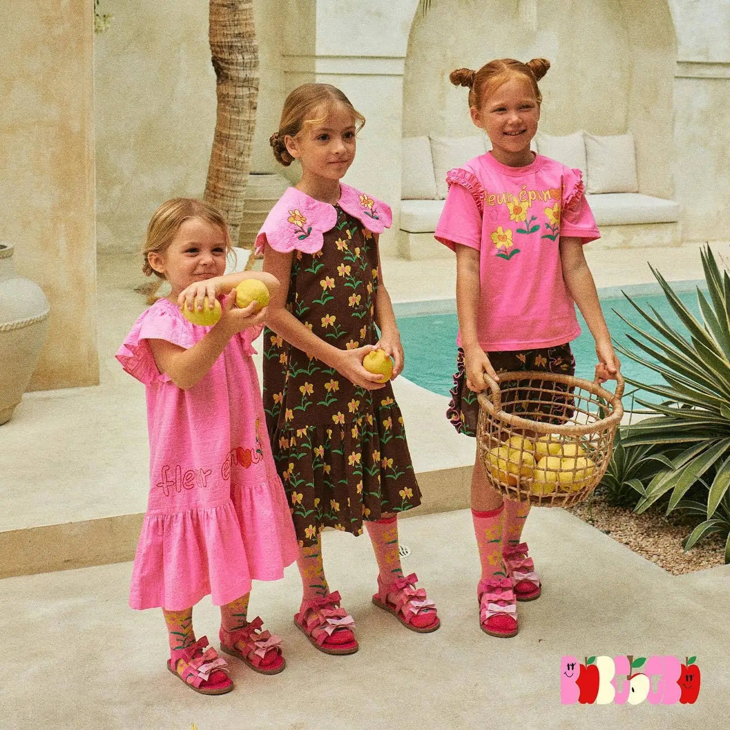 2024 New Summer Kids's Clothes Girls Party Pink Dress Baby Children's A-Line Embroidered Floral Skirts Children's Clothings