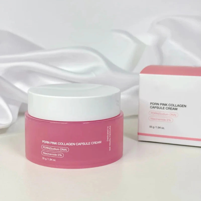 PDRN Collagen Capsule Cream Face Moisturizer Lightweight Cream With Niacinamide For Uneven Skin Tone Korean Skin Care