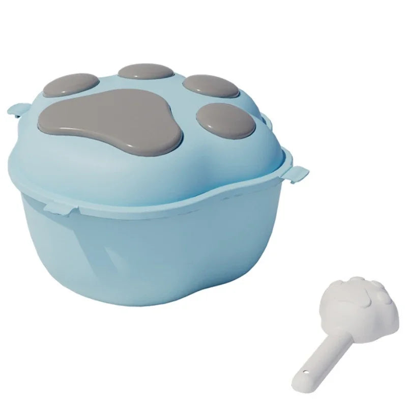 Pet Dog Cat Food Storage Container Moisture-proof Cat Dry Food Storage Bucket Plastic Storage Box Cat Food Spoon Dog Accessories