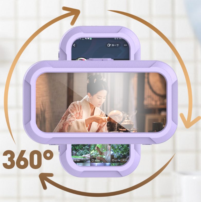 Bathroom cell phone waterproof box shower catching up on TV shows watch TV show God bathroom kitchen lazy touch screen hole-free bracket