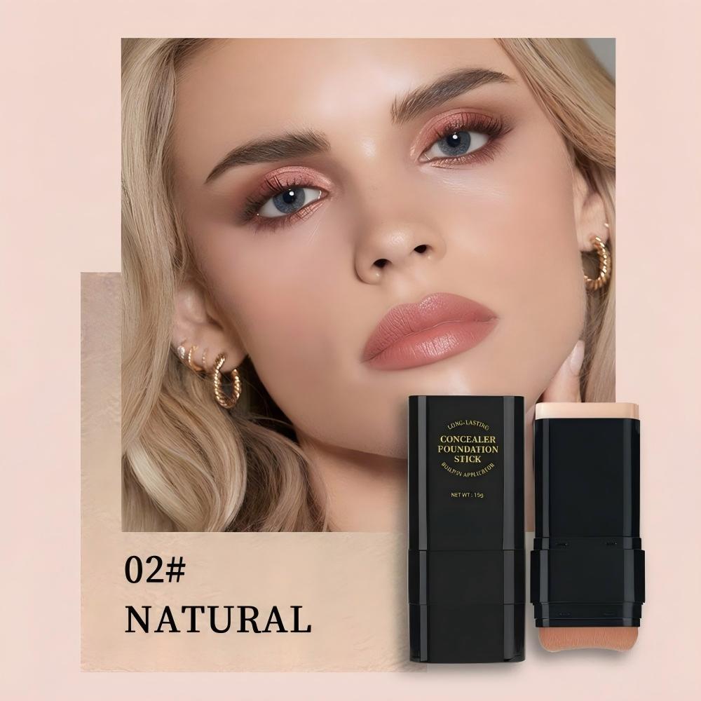 Dual-Ended Foundation & Concealer Stick with Built-in Brush
