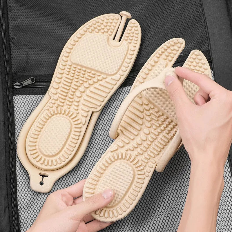 Men And women Cloud Slippers 39 Eva Foldable Travel Hotel Massage Flip Flops Summer Shose Happy Flops Bathroom Shoes Dames 2024