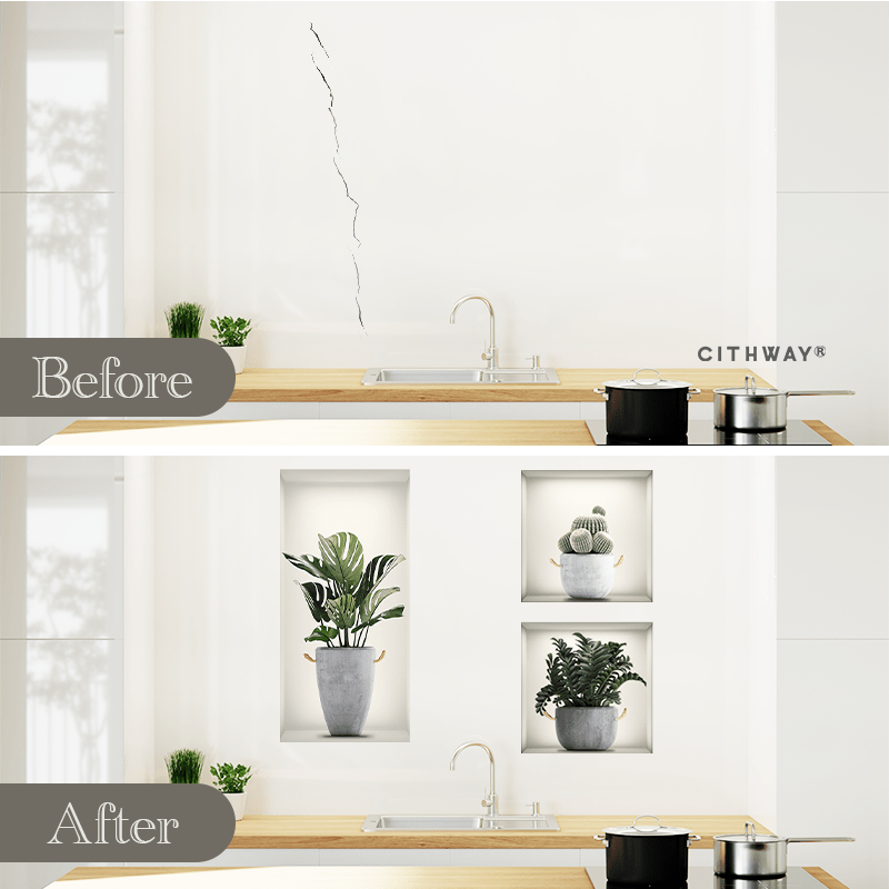 Cithway® Self-Adhesive 3D Plant Wall Stickers