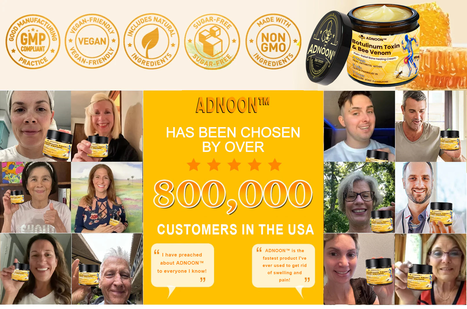 ADNOON™ Botulinum Toxin & Bee Venom Pain-Relief Bone Healing Cream