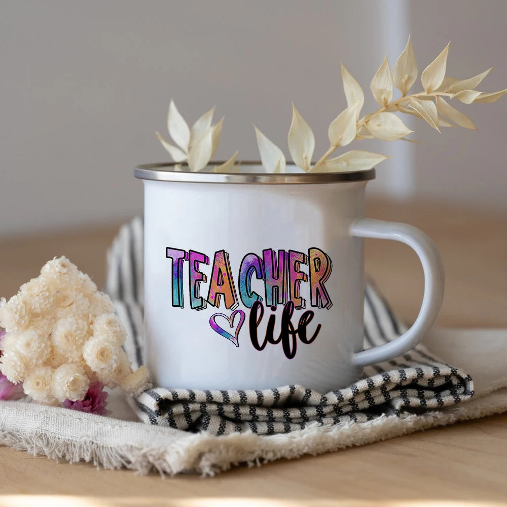 What's Your Superpower Teacher Coffee Tea Mug Cup Teacher Appreciation Gift Love Teach Inspire Teachers Enamel Mug