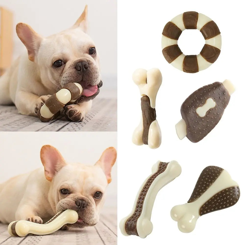 Nylon + Cowhide Dog Bone Pet toys Natural Non-Toxic Anti-bite Molars Puppy Toys Pet Chew Game Durable Dental Care Sticks