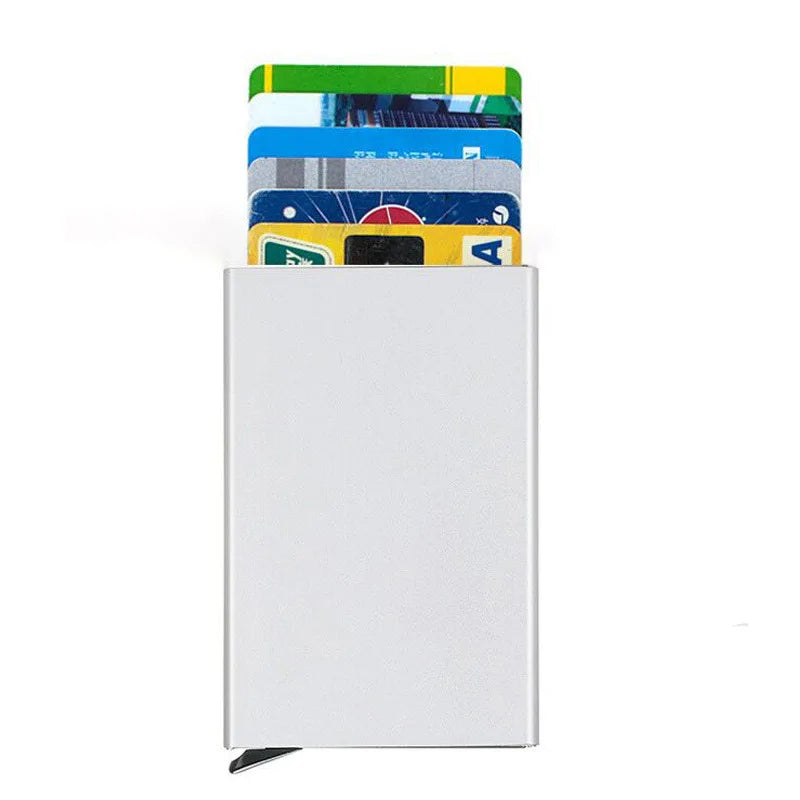 Anti-theft ID Credit Card Holder Porte Carte Thin Aluminium Metal Wallets Pocket Case Bank Women Men Credit Card Box