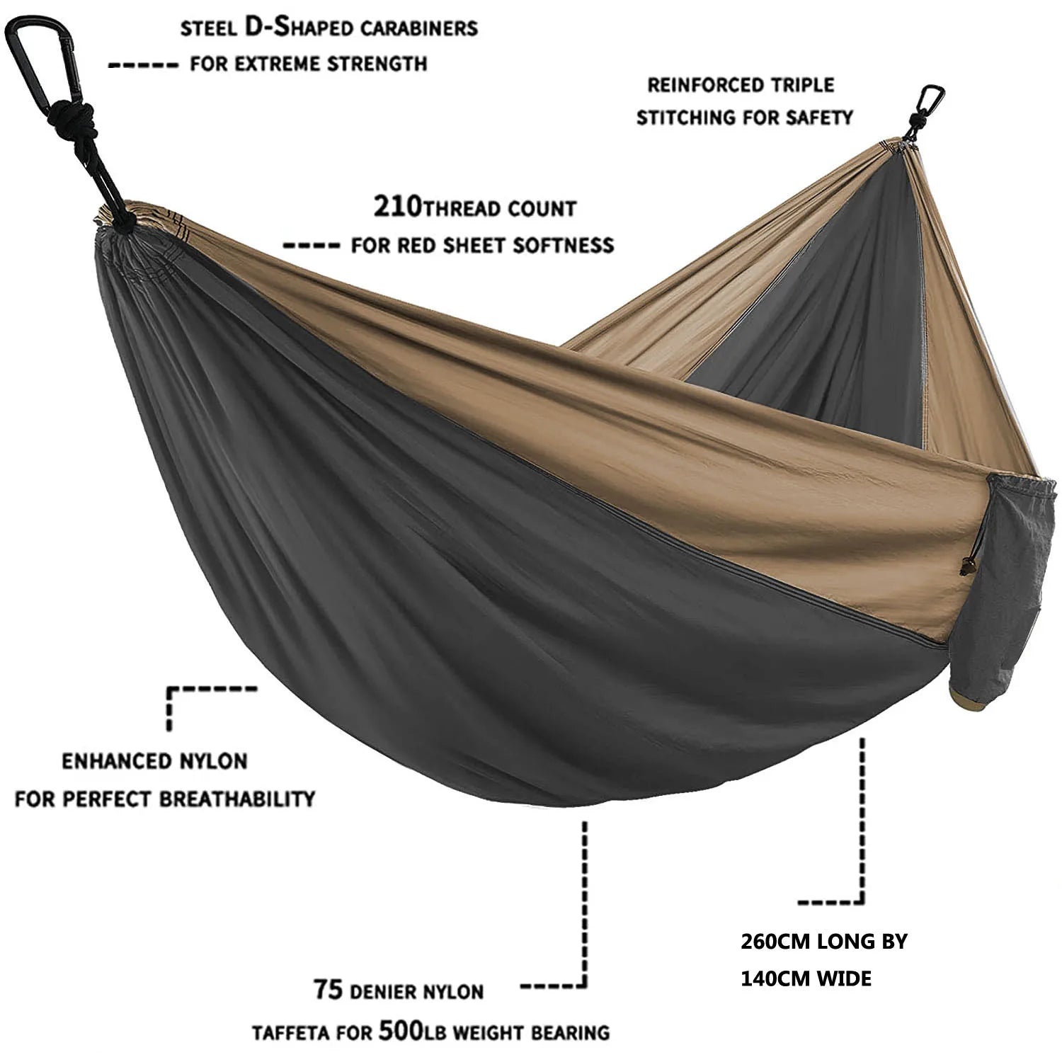 Solid Color Parachute Hammock