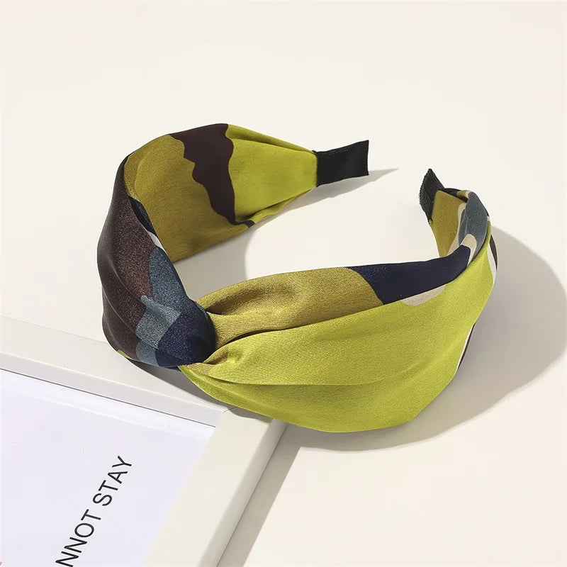 New Headband Cross Broadside Hair Bands for Women Elegant Flower Pattern Hair Hoop Bezel Headbands Hair Bands Hair Accessories