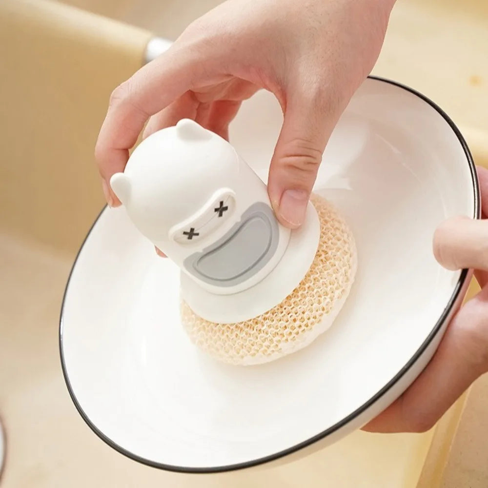 2Pcs Plastic Kitchen Dish Brush Multi-functional Non-stick Oil Bowl Cleaning Brush Time-saving Convenience Dishwasher Brush