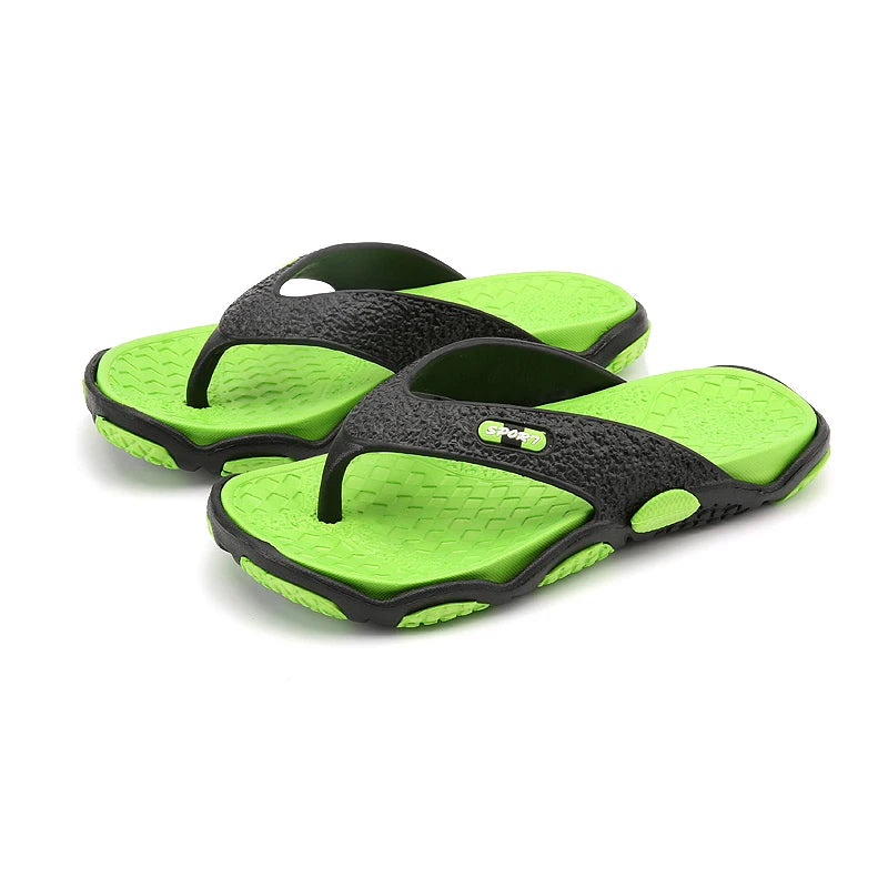 Trend Summer Men Slippers Flip Flops Beach Sandals Non-slip Casual Flat Shoes Slippers Indoor House Shoes for Men Outdoor Slides