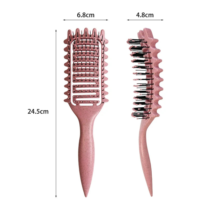 Curl Define Styling Brush Hollow Boar Bristle Detangling Hair Brush Tangled Hair Comb Shaping Defining Curls Hair Styling Tools