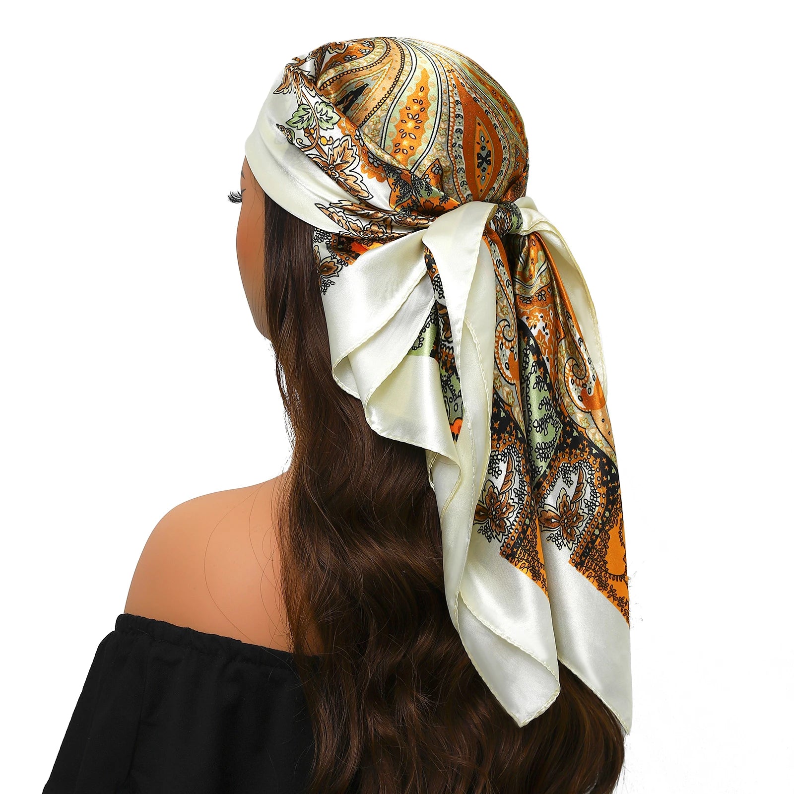 Print Headcloth Fashion Flower Square Shawls Popular 90X90CM Bandannas Four Seasons Kerchief Luxury Sunscreen Silk Scarves