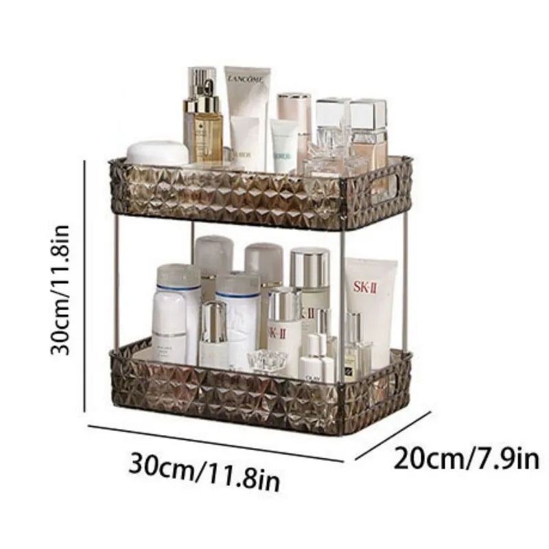 &Bathroom Organizer Shelf Acrylic Makeup Storage Rack Large Capacity Skincare Cosmetic Liptick Home Kitchen Desktop Holder