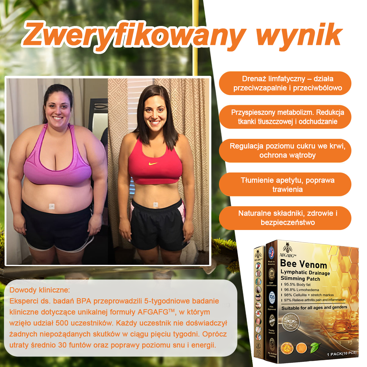 🐝AFGAFG™ Plaster wyszczuplający z drenażem limfatycznym na bazie jadu pszczelego 🔥Ograniczony czas 60% zniżki🔥(nadaje się do użytku przez osoby w każdym wieku)🔥