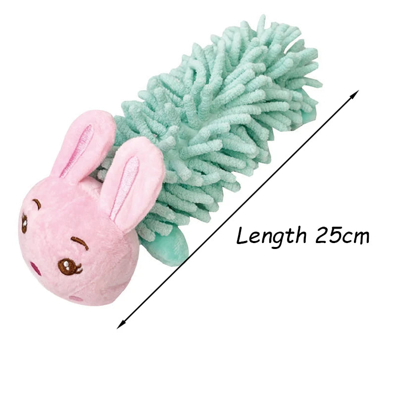 Strong Dog Plush Stuffed Toys with Squeaky Cute Animal Shape Pet Chew Toy for Small Medium Dogs Chihuahua Husky Clean Teeth Tool